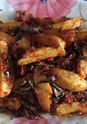 Foto resep Balado kentang teri hitam