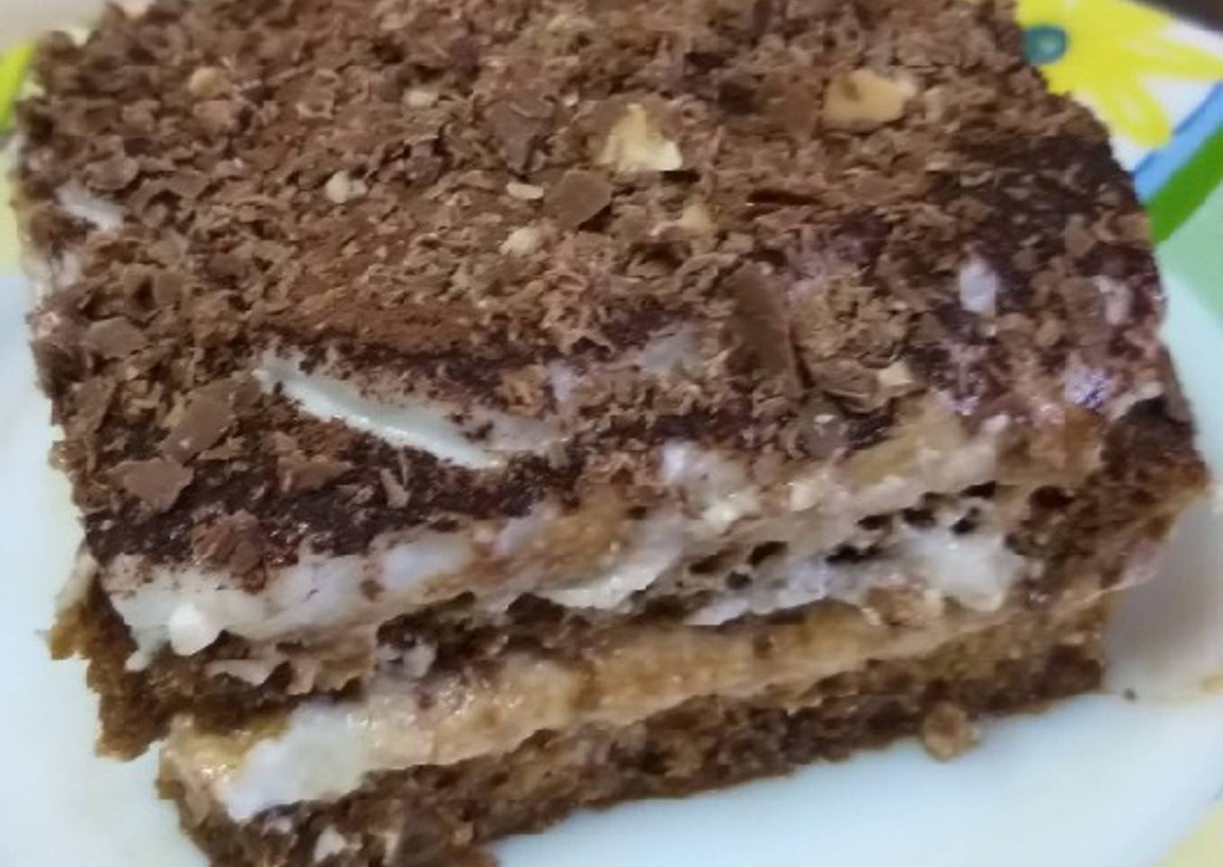 Brown bread tiramisu without egg