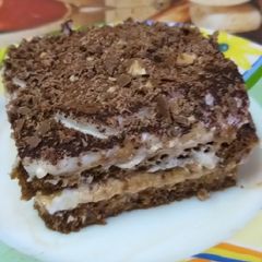 Brown bread tiramisu without egg A picture of Brown bread tiramisu without egg.