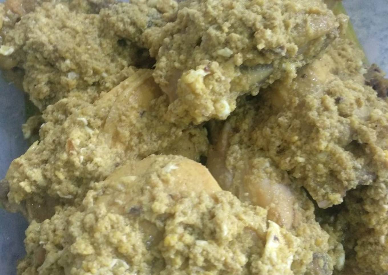 Ayam ungkep telur bumbu dasar kuning