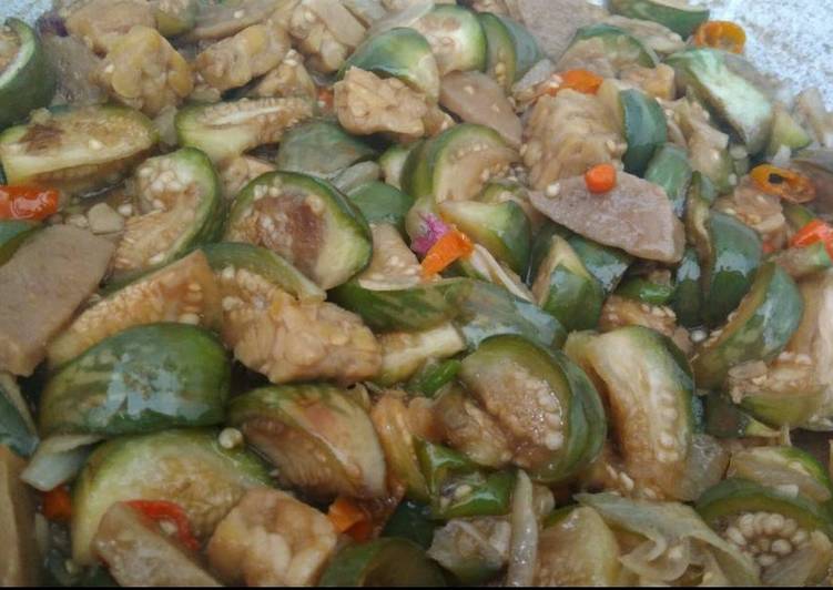 Oseng Terung Mini, Bakso Sapi, dan Tempe