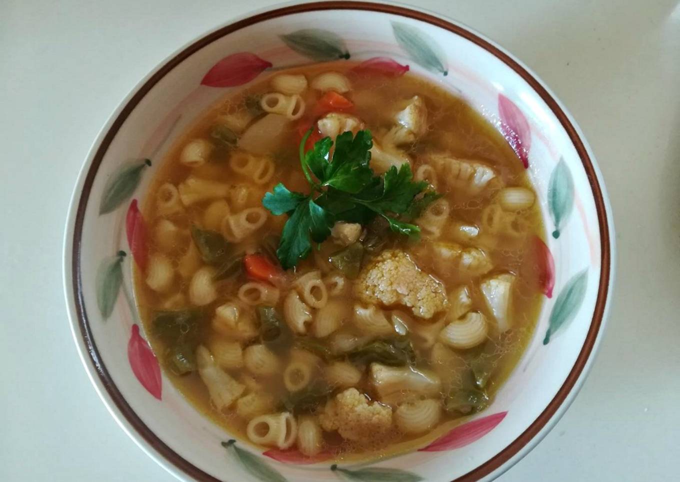 Sopa de verduras y pasta