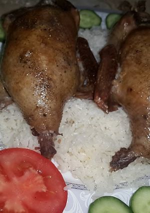 صورة لوصفة حمام محشي بالارز