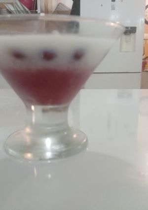 عکسی از دستور ژله بستنی با انگور یاقوتی