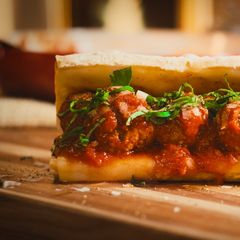 A picture of A Serious Meatball Sub.