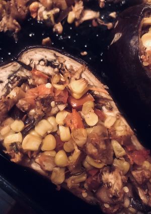 Una foto de Berenjena rellena al horno