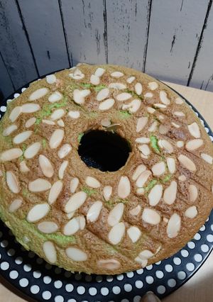 Foto resep Cake pandan toping almond slice