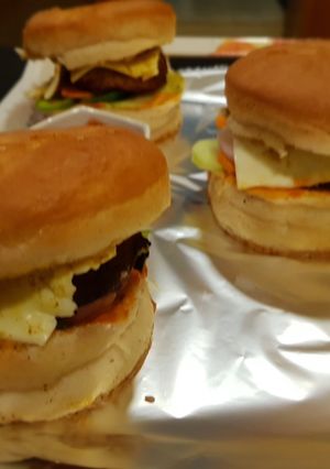A picture of Paneer Aloo Tikki Burger.