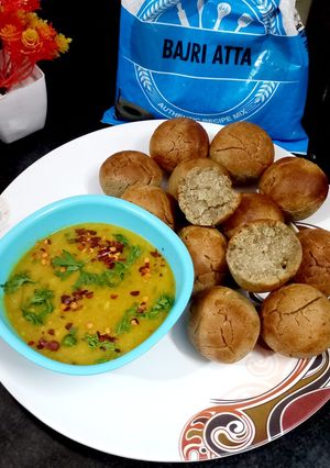 A picture of Shortcut Mixed Dal and Bajra Bati.