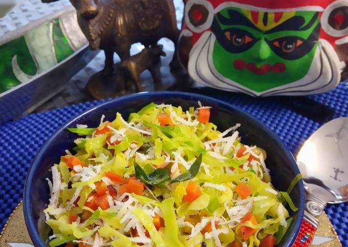 Easiest Way to Prepare Speedy Muttakose Simamullanki Poriyal/ Cabbage Carrot Stir fry