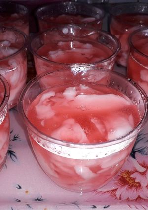 Foto resep Puding degan strawberry🍓 kw