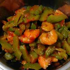 รูปของ Tumis pare udang saos tiram pedas