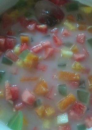 Foto resep 22. Es Asap (agar2 semangka dan pepaya)