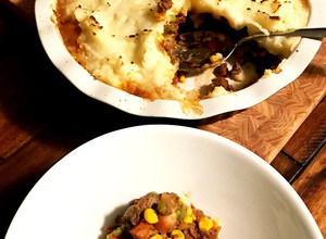 A picture of Shepherd’s Pie with Wagyu Coarse Ground Beef.