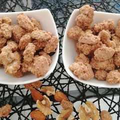 A picture of Sugar coated almonds and walnuts.