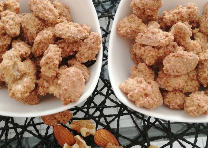 Sugar coated almonds and walnuts