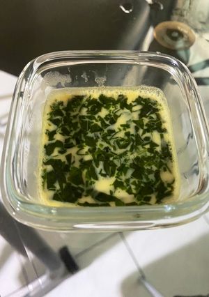 Foto resep MPASI 8m+ tumgi steamed egg with spinach
