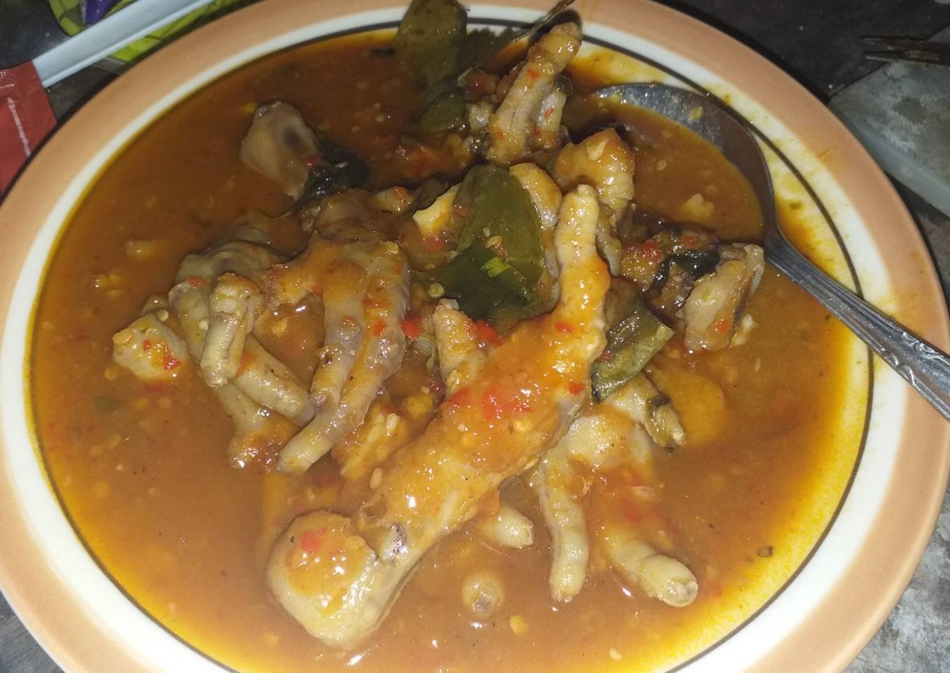 Ceker kemangi kuah pedas