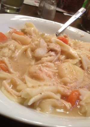 A picture of Pennsylvania Dutch-style Chicken Pot Pie (Quick version).