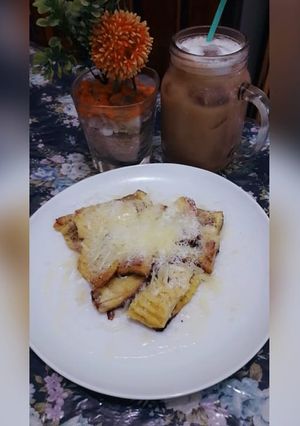 Foto resep Pisang bakar keju susu