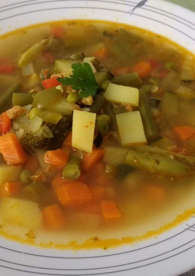 Una foto de Menestra de verduras con soja texturizada