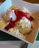 Knedlíky de queso con fresas