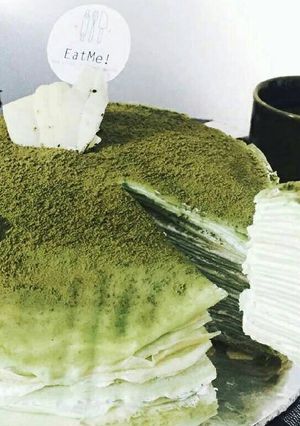 Foto resep Vanilla green tea crepe mille