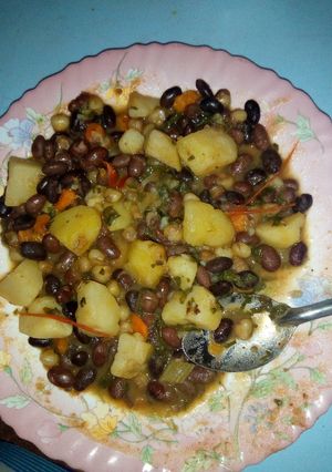 A picture of Fried githeri.
