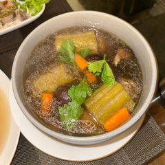 A picture of Bitter Gourd (melon) Stuffed with Mince  Pork - Thai NO chillies :).