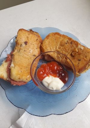 Foto resep Simple pizza sandwich