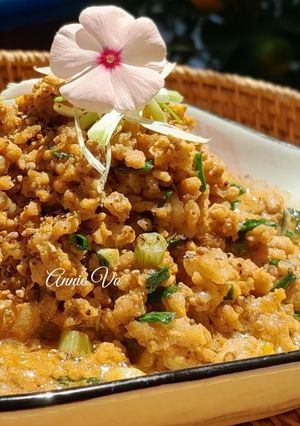 Hình của món Thịt xay rang hành lá.