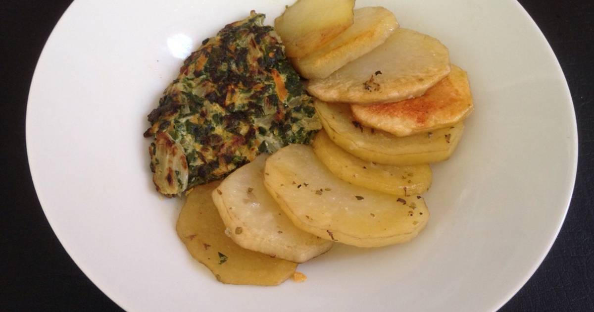 Tortilla de acelga con papas Receta de nicoleperez Cookpad