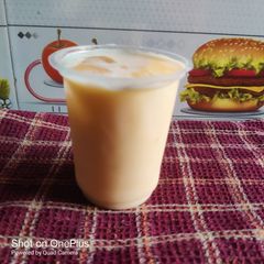 A picture of Refreshing milk with Musk Melons.