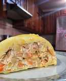 Rollo de papa y pollo
