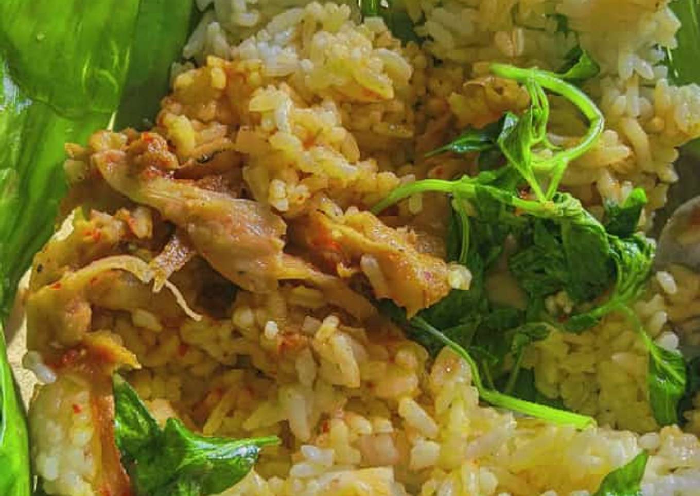 Nasi Bakar Jamur Teri Kemangi