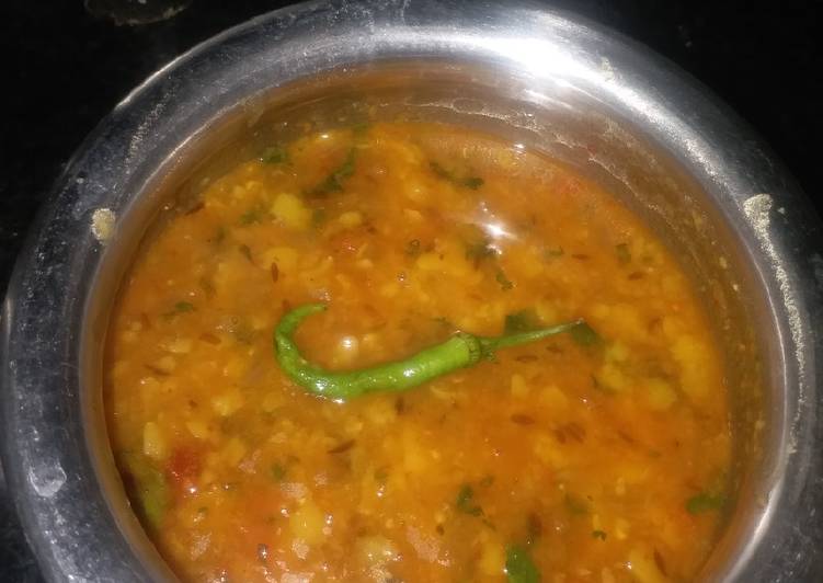 Steps to Make Quick Oil butter ghee free dal tadka