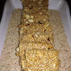A picture of Till gud and peanut chikki.