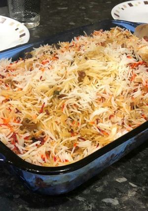 A picture of Chicken biryani.