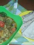 Mix vegetables with chapati.