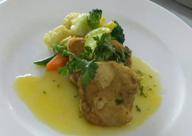 Fish Meuniere with Saute Vegetables