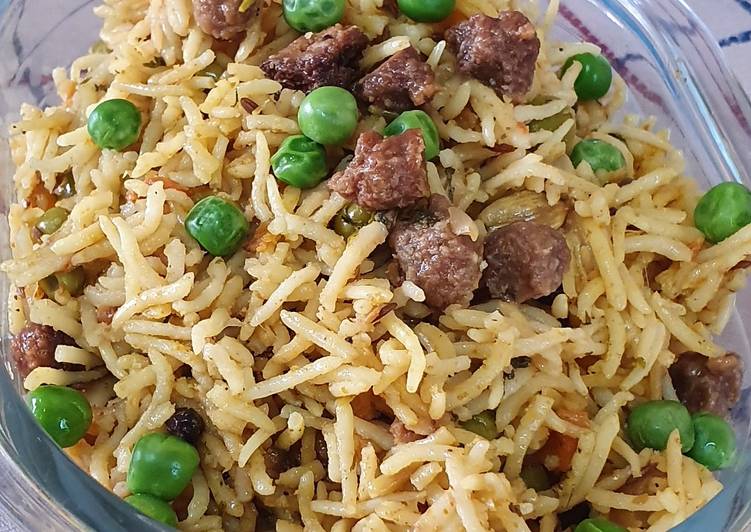 Steps to Make Ultimate Mung wadi-peas Pulao