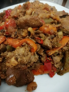 صورة لوصفة كبده الدجاج (الفراخ) 😂 باللوبيا اختراع حلو😅😍😋