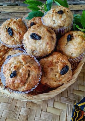 Foto resep Muffin Pisang Kismis Simple (Kukus & Panggang)