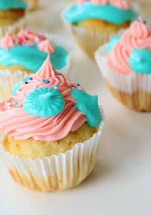 Une photo de Cupcakes vegan Gender reveal