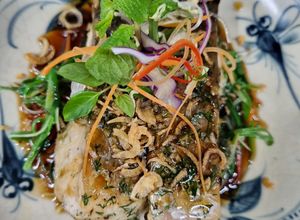 Hình của món Cá hấp xì dầu.