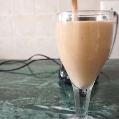 A picture of Banana and coffee drink.