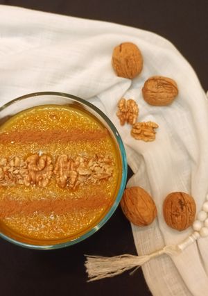 عکسی از دستور شله‌زرد با برنج نیم دانه و گردو
