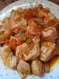 Suprema con vegetales y salsa de soja