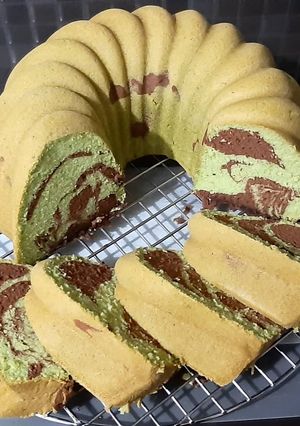 Foto resep Bolu Putih telur Pandan Coklat