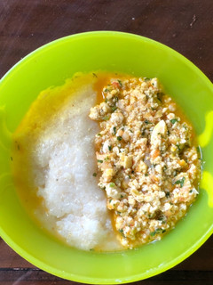 Foto resep Bubur tim tumis udang tahu MPASI 8+ 4*
